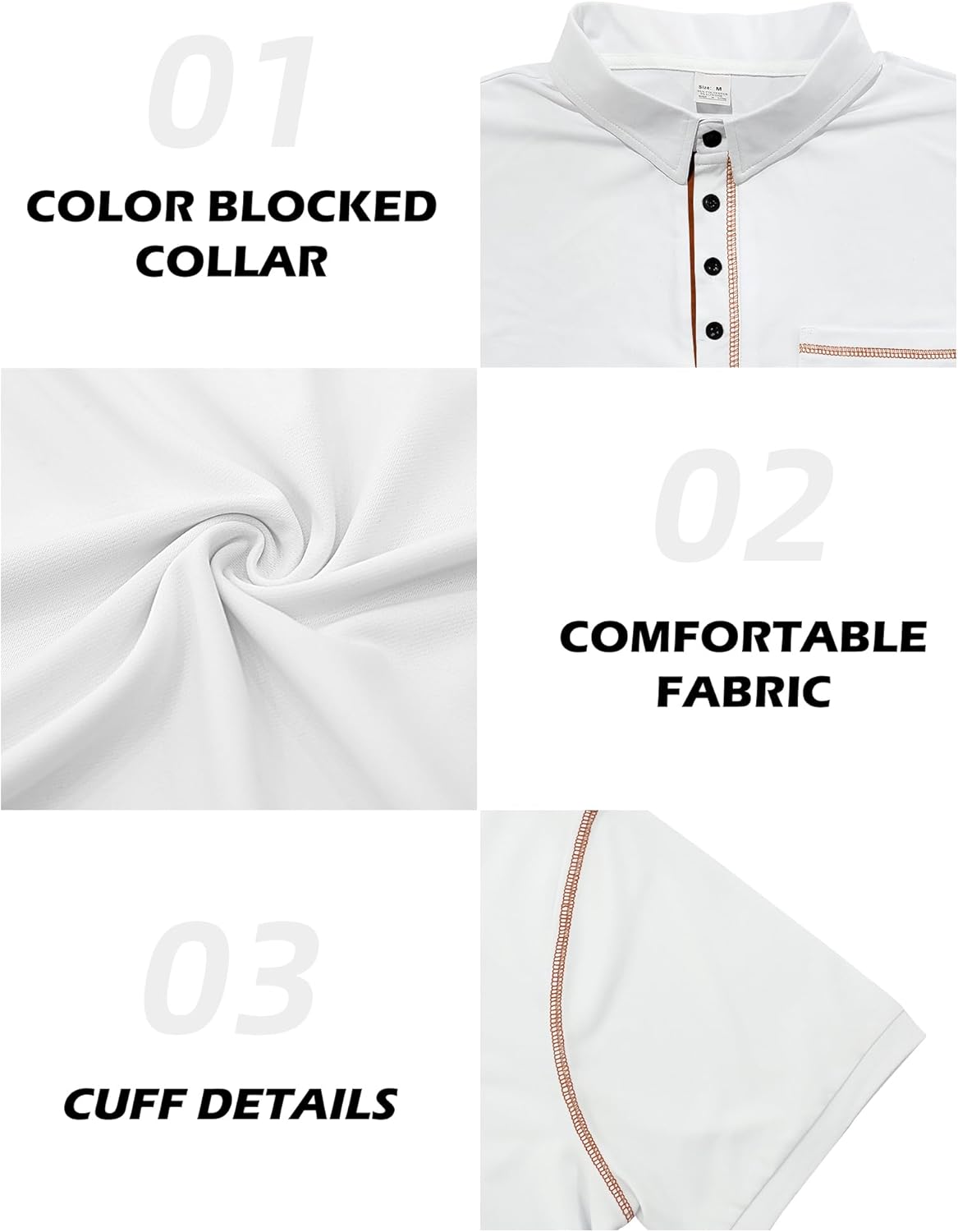 Men's Polo Shirts Short Sleeve Golf Polo T Shirt Lightweight Casual Button Down Shirts Summer Collared with Pocket - Image 6