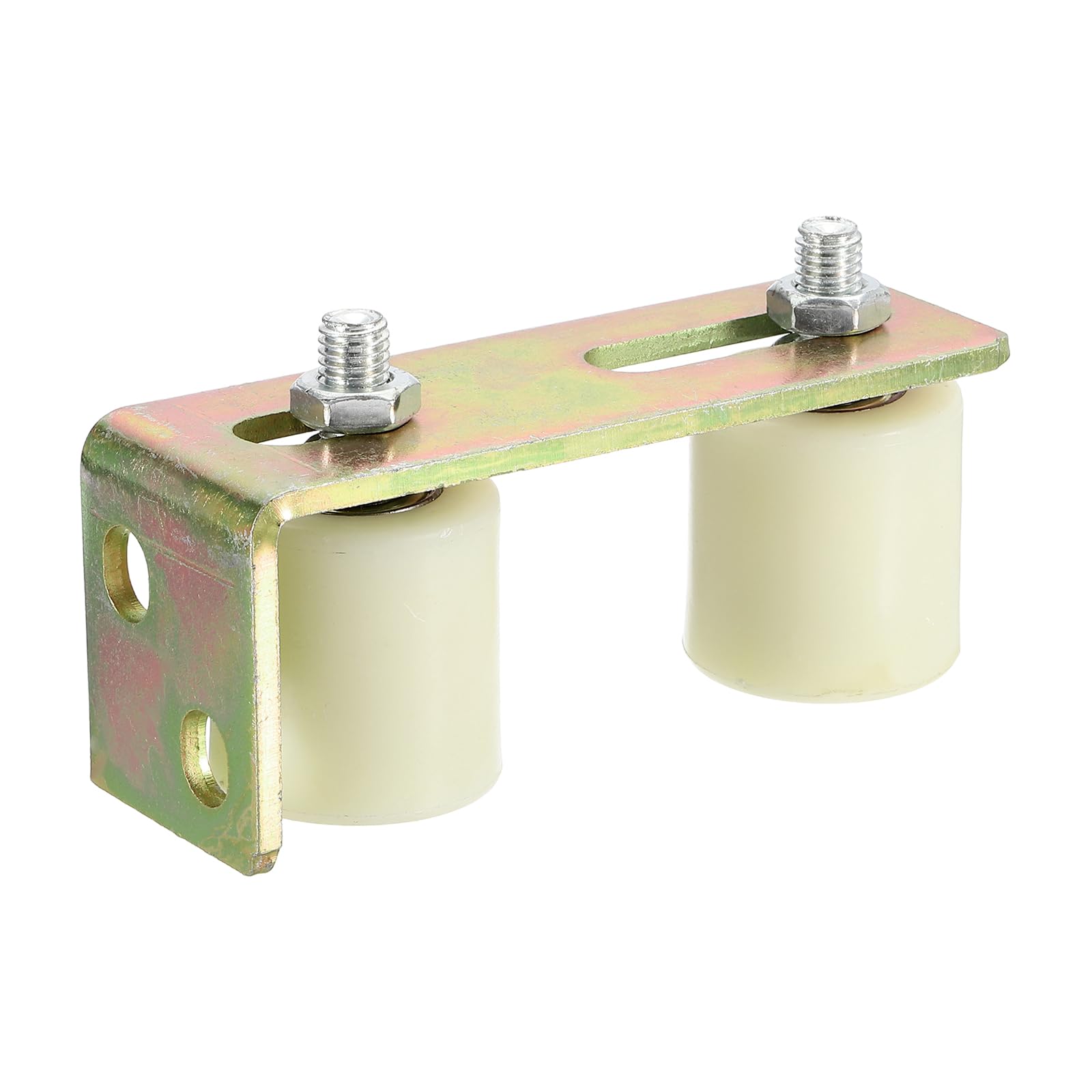 PATIKIL 2" X 1.8" Rullo Guida Per Cancello Scorrevole, 1 Set Kit Hardware Regolabile Per Cancello Scorrevole Pesante Con Staffa A L Bianco