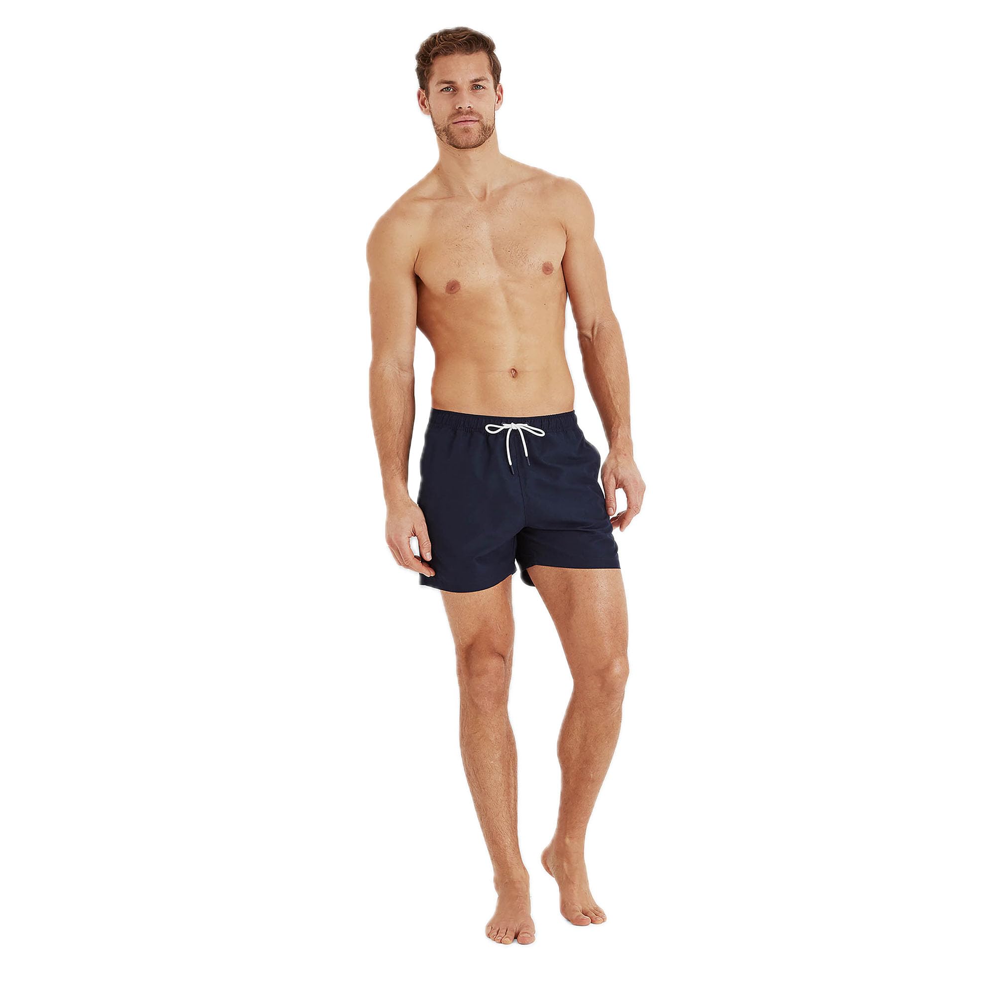 Tog24 Men's Dark Indigo Adler Board Shorts. Made From 100% Recycled Polyester - You're Making A Great Choice. Inner Mesh Brief On These Swim Shorts Avoids Chafing. Pack Them For Holidays Or Swimming At Home.