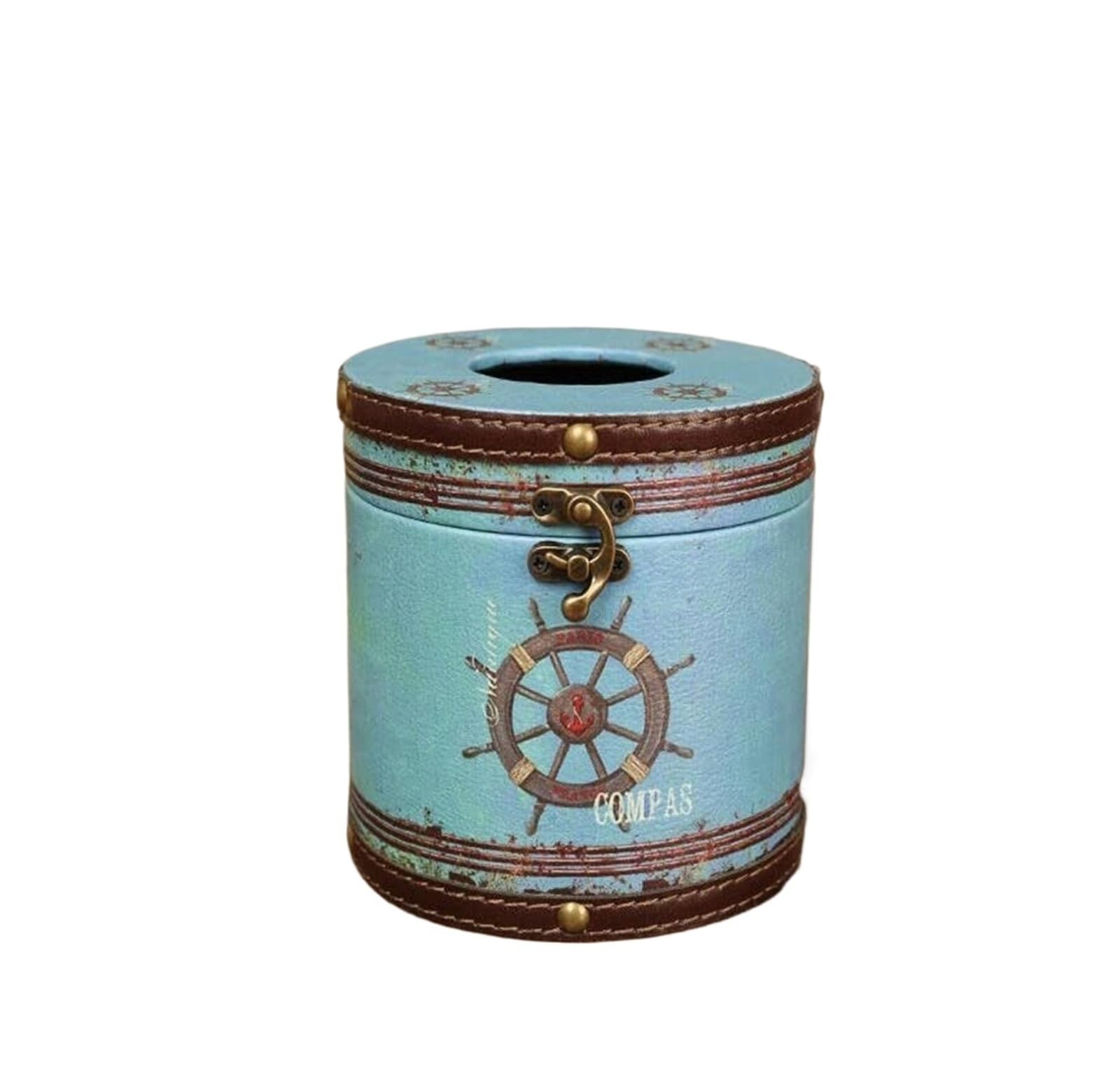 Tissue Dispenser Box Tissue Box Drawstring Cylindrical European Creative Retro Napkins Paper Apartment Must Haves(C)