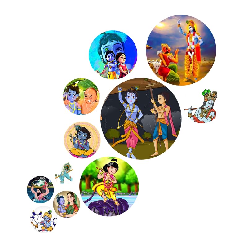 Positive Vibe Lifestyle Laddu Gopal Wall Hanging for Home Decoration for Living Room Mandir Decor Krishna Wooden Wall Art Wall Plates Home Decorative Items