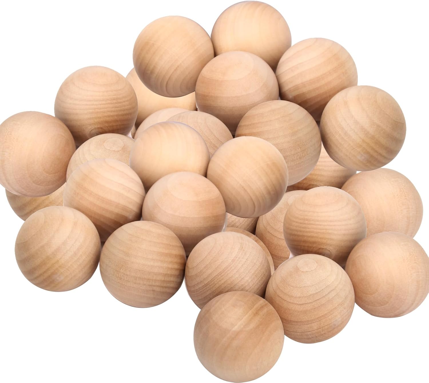 35 Pack 1.5 Inch Wooden Round Ball, Natural Unfinished Wooden Balls, Smooth Durable Wood Balls for Crafts and DIY Projects
