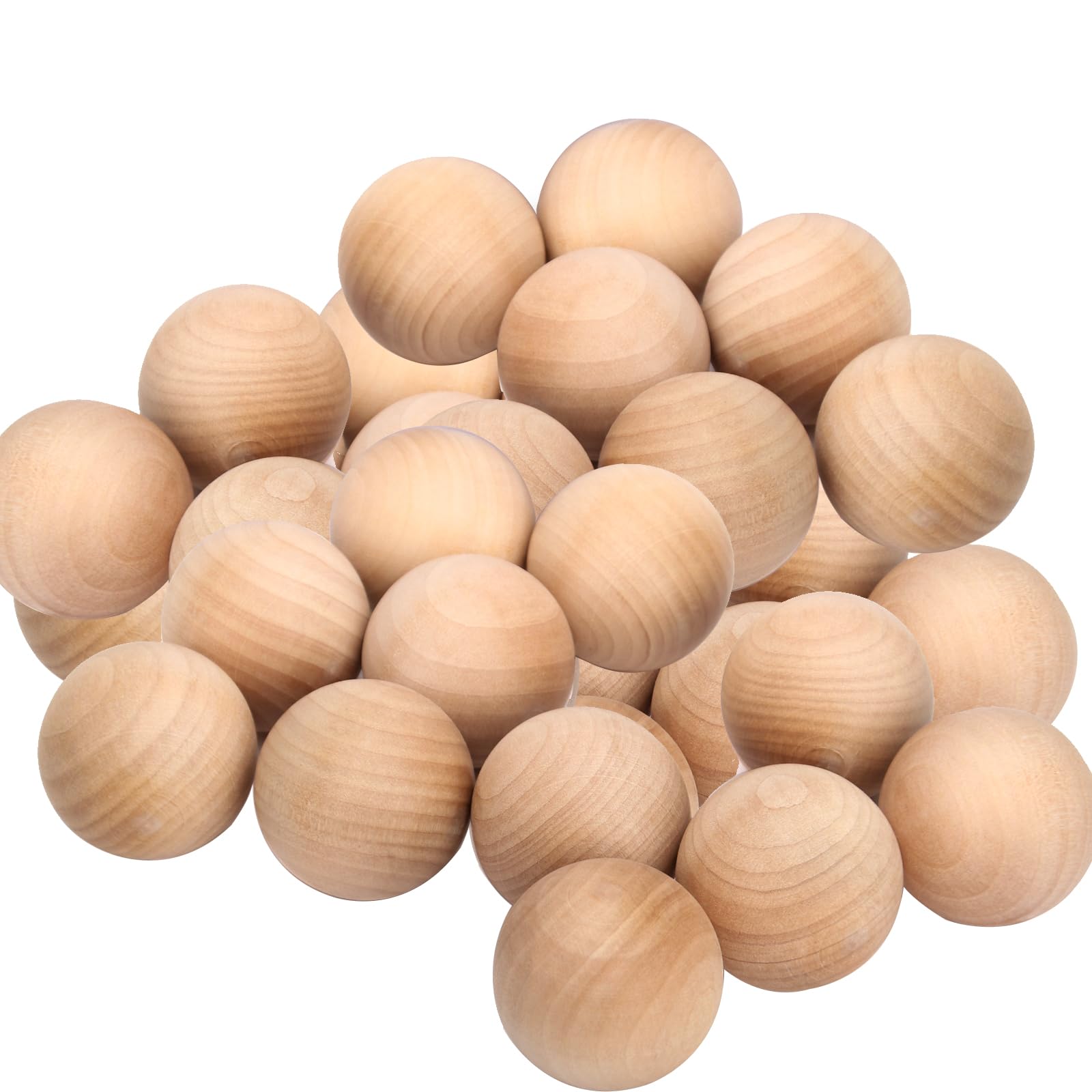 Boules rondes en bois naturel brut de 4,1 cm pour loisirs créatifs x35