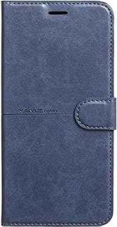 جراب جلد قلاب مزود بكبسوله غلق ماجنتيك متوافق مع هاتف هواوي واي 9 2019 - من كايو لون ازرق، منقلب