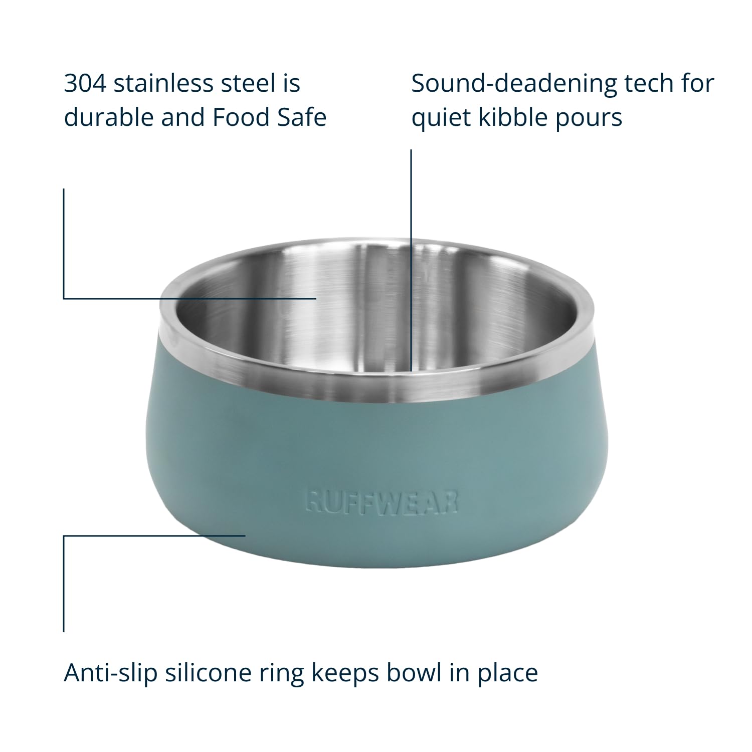 Ruffwear Basecamp Anti-Spritzring - Wassernapf Aufsatz Für Hunde Silikon Grau