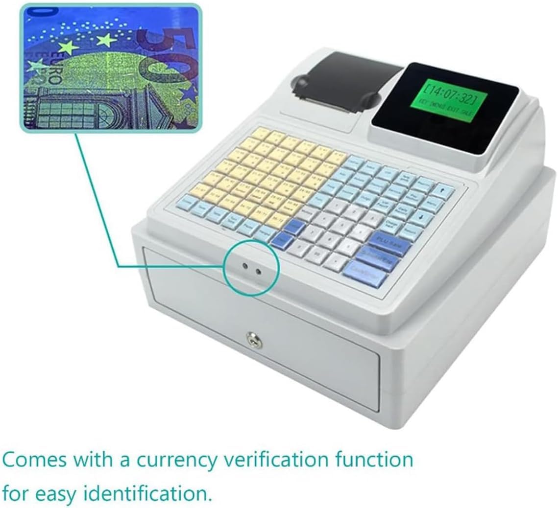 Caja registradora electrónica, Caja registradora de 81 Teclas para pequeñas Empresas, Caja registradora Comercial de 8 LED Digitales con cajón, para pequeñas Empresas/minoristas/restaurantes