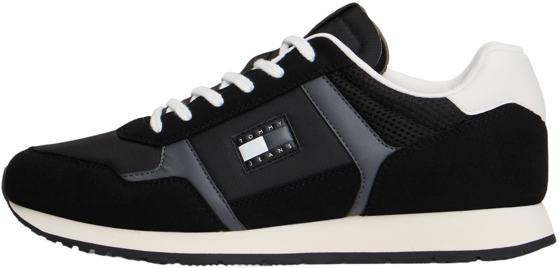 Tommy Jeans Men’s Casual Low Top Runner Trainers, Black (Black), 10.5