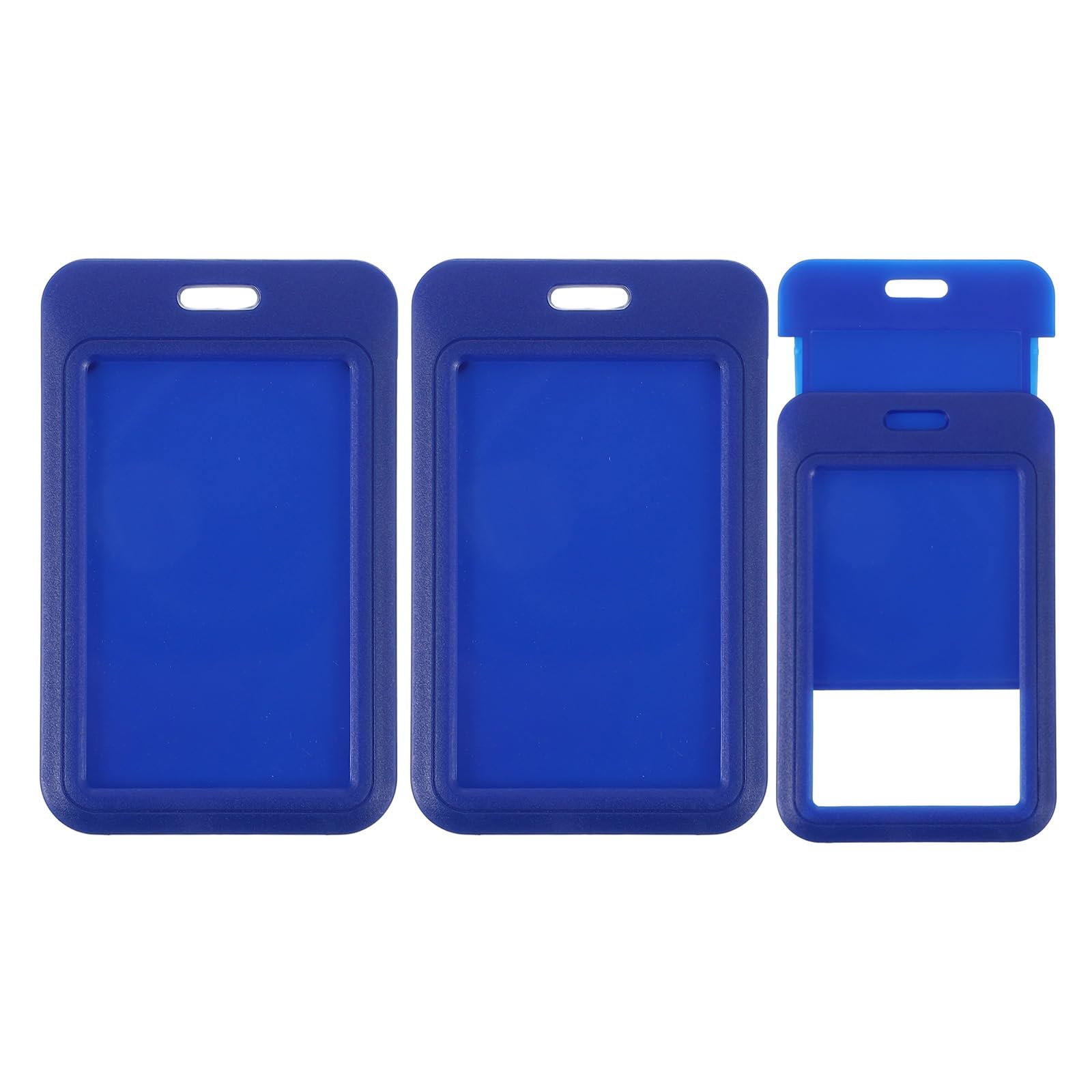PATIKIL 3 Pack Clear Badge Holder, Plastic ID Badge Holder Clear Window Vertical ID Protector Clips for Credit Cards Proximity Key Cards Licenses, Blue