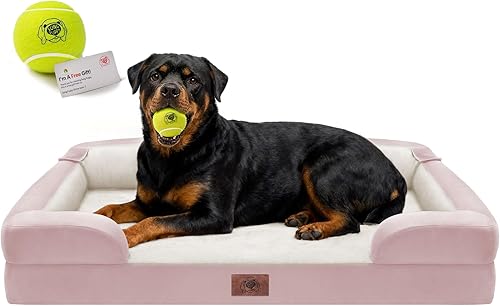 Miniatura 24 de Cama extra grande para perros, cama ortopédica XL de espuma viscoelástica lavable para perros grandes, sofá de mascotas impermeable con reposabrazos