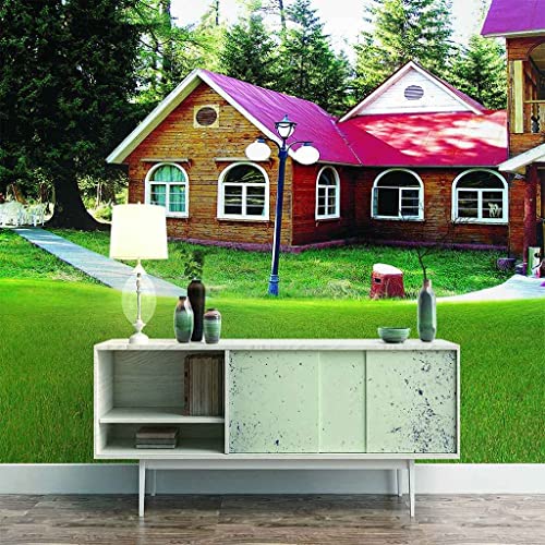 Papel Pintado Foto 3D Vista De La Villa Con Jardín Papel Pintado Sala De Estar Dormitorio Oficina Pasillo Decoración Murales Decoración De Pared Moderna - Pósters De Pared 140 x 70 cm (ancho x alto)