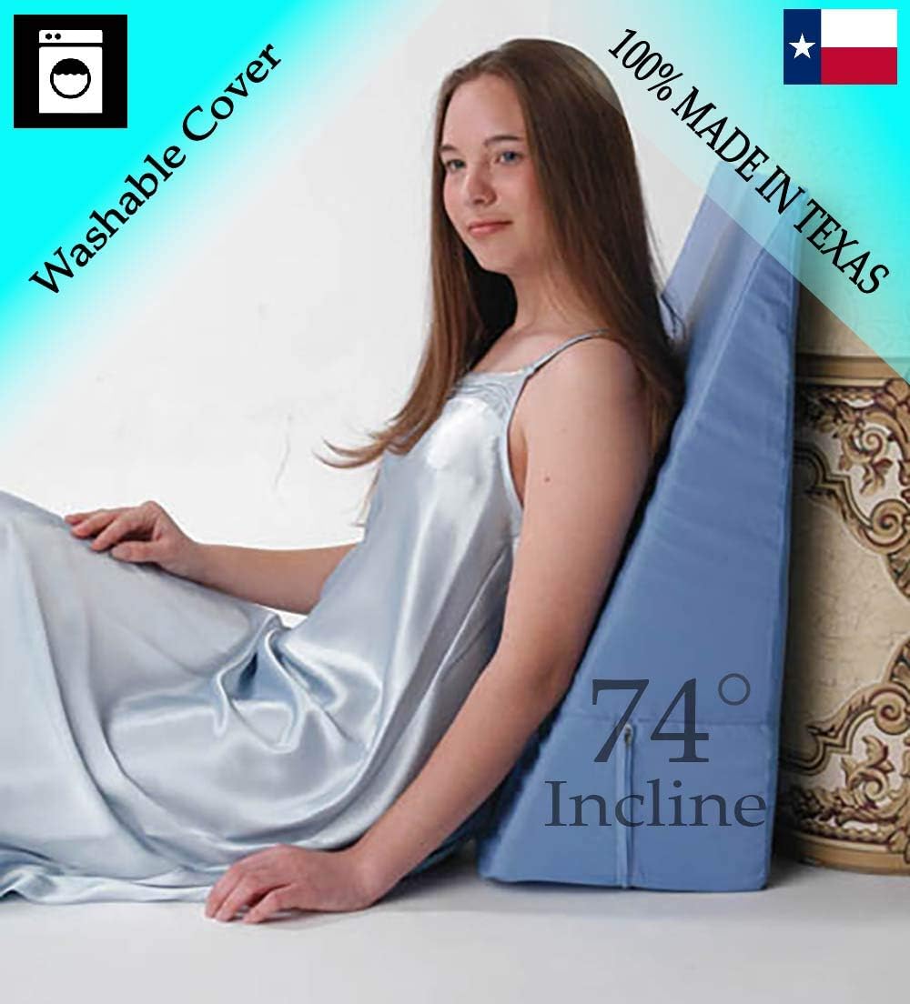 7" Bed Wedge (Ecru) - Supportive Foam - Great for Hernia, Pressure, Circulation, Pregnancy - Reading, Watching TV, Gaming - Made in USA