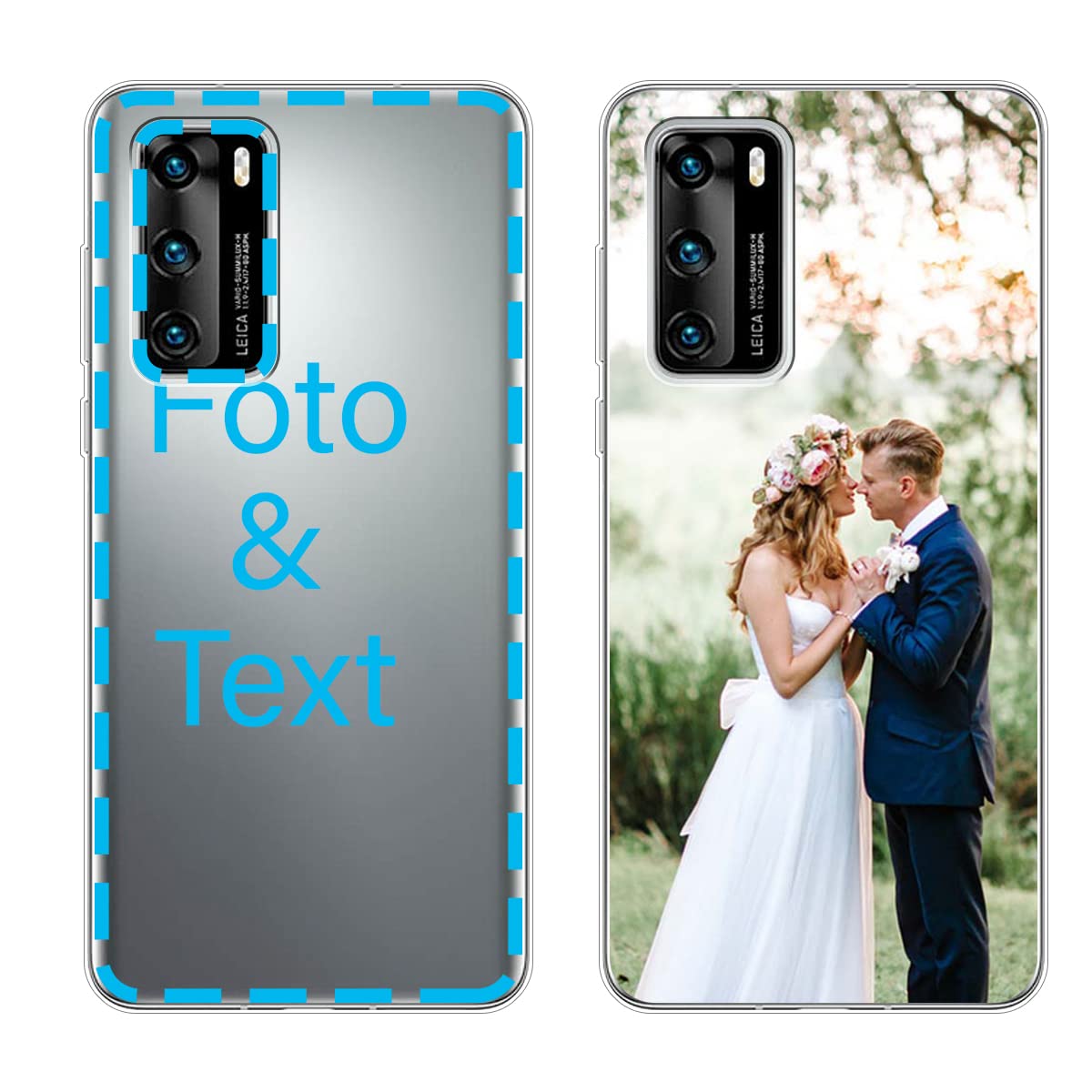 Cover Personalizzata Per Huawei P40 Lite 5G Con Foto E Testo, Bordo TPU E Retro In Vetro Temperato, Stampa HD