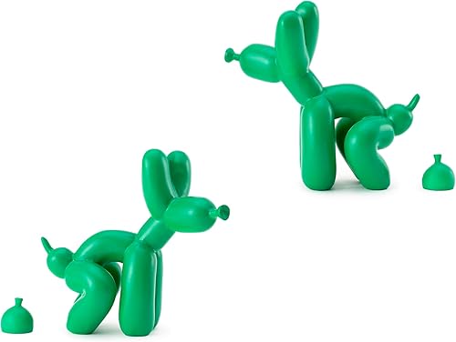 Decoración de estatua de perro con globos, decoración verde para estante, regalos divertidos de broma de elefante blanco, estatua de perro para mesa