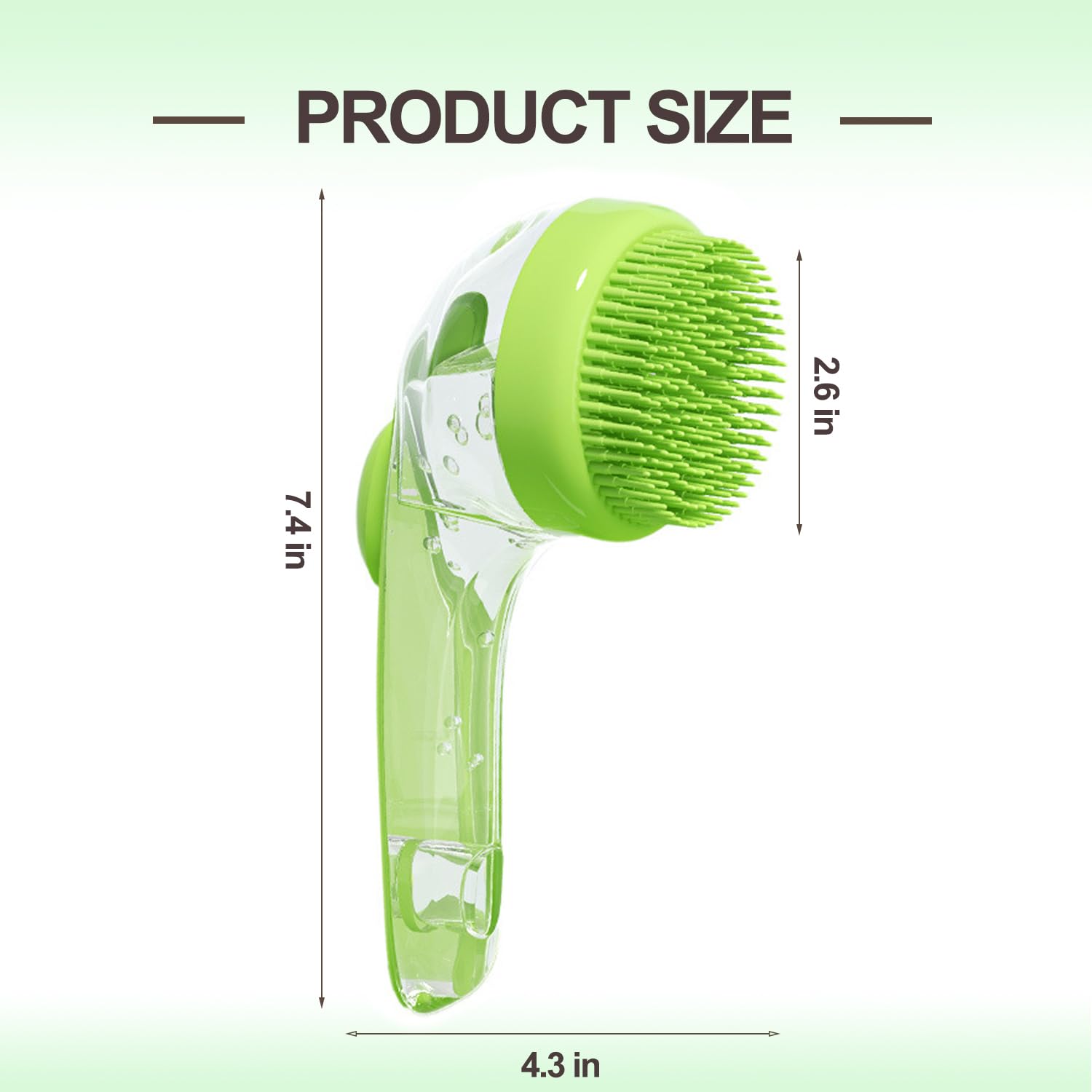 Pet Bath Brush, 2 Pack Dog Bath Brush 2 in 1 Cat Shampoo Brush with Soap Dispenser Scrubber Pet Gromming Supplies for Long and Short Haired Dogs and Cats - image 2