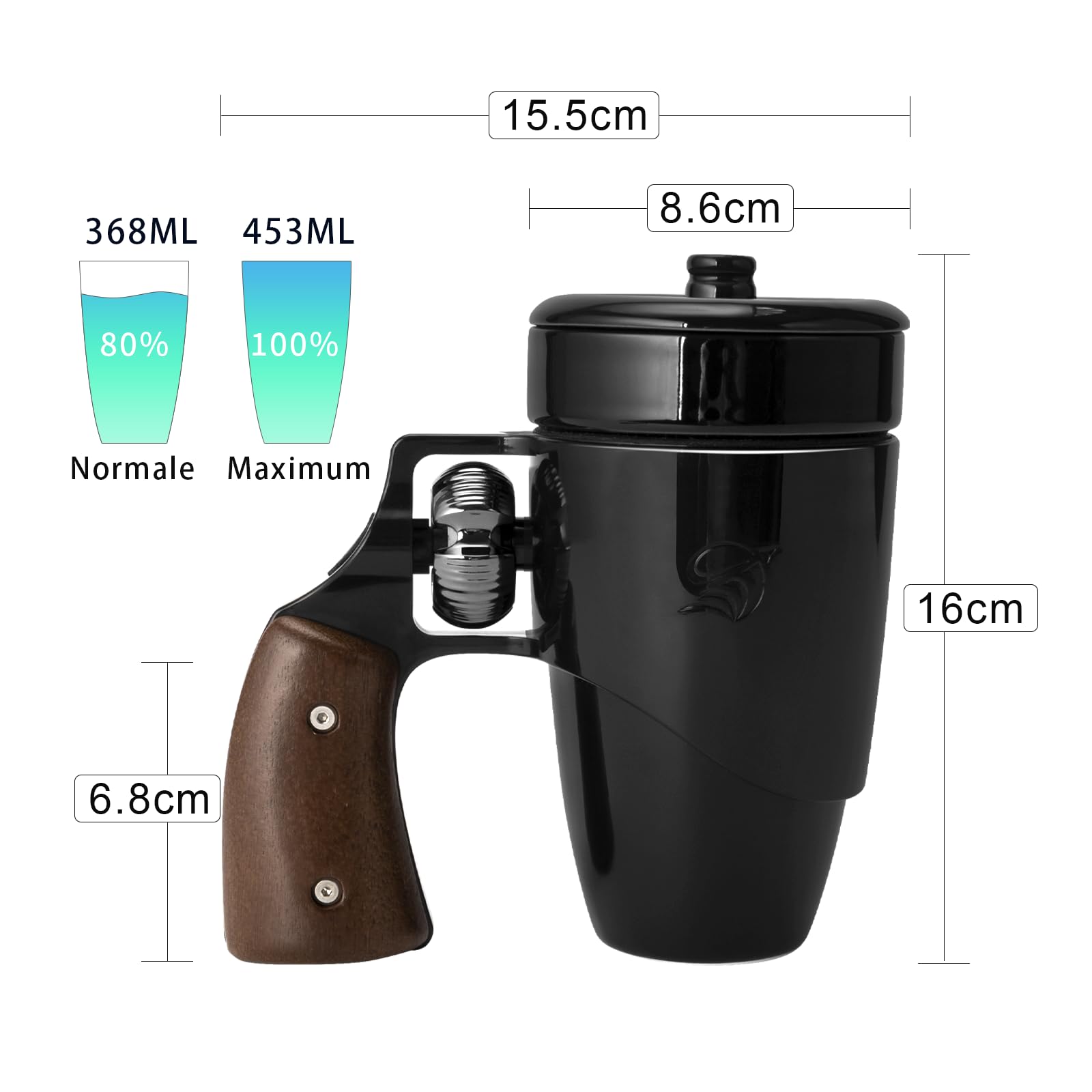 VIREESR Tasse à café pour homme, tasse à café en céramique, cadeaux d'anniversaire pour père, tasses à armes noires cool pour hommes, cadeau de Saint-Valentin pour lui, cadeau de fête des pères (473