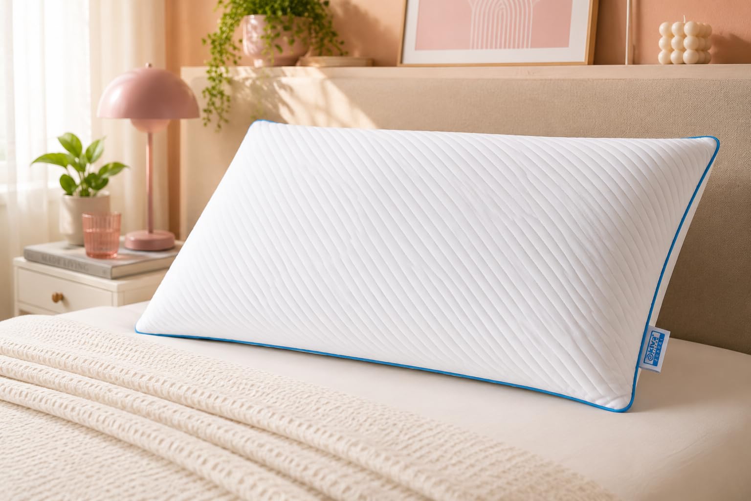 Almohada Viscoelástica 135 CM Boreal, Almohada Cervical Ergonómica e Indeformable, 100% Sostenible Reciclada, Certificado Oeko-Tex y GRS, Funda Transpirable Desenfundable Lavable