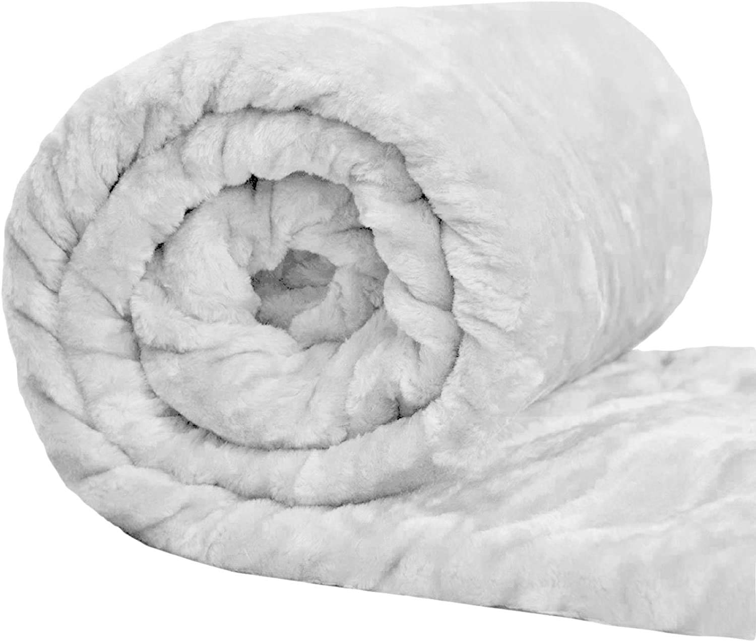 AmigoZone Soft Luxury Faux Fake Fur Mink Throw Sofa Bed Blanket (Silver, Single)