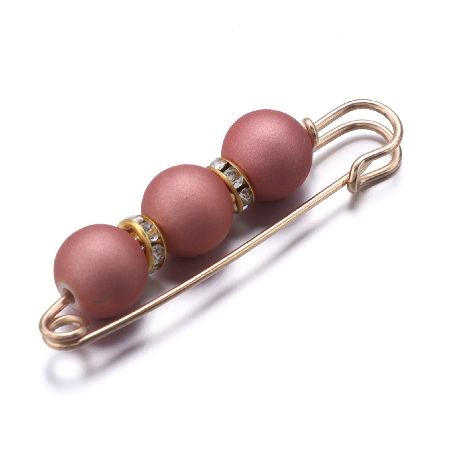 Decorative Safety Pins 30pcs Imitation Pearl Rhinestone Brooch Fashion Tightening Safety Pins For Women Clothing Decoration Pants Waist Pins Accessories for Clothes(Pink)
