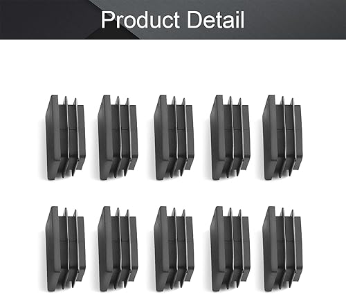Miniatura 4 de Bettomshin Tapón rectangular de tubo de 1.5 x 0.98 pulgadas (largo x ancho), tapas de extremo de plástico PP negro, tapón de tubo para prevención de