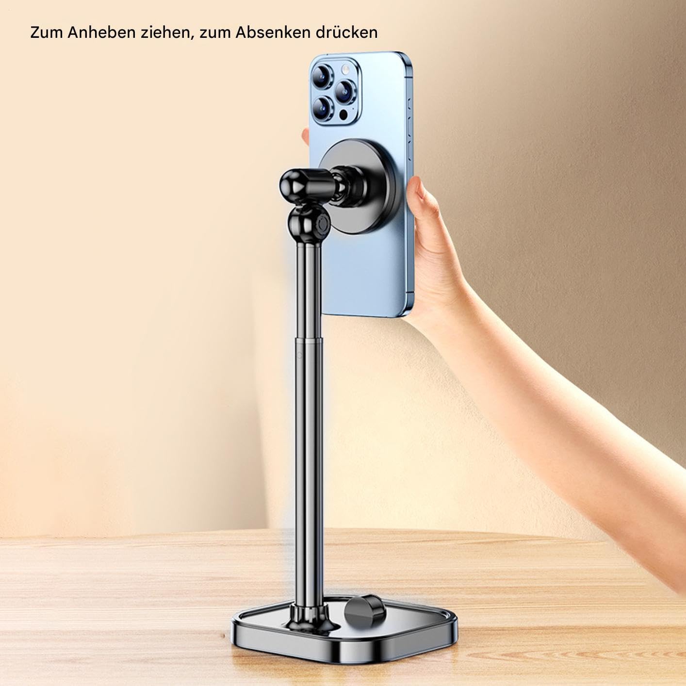 Schreibtisch Handyhalter - Magnetisch Teleskop Winkel Höhenverstellbar Haushaltszubehör | Handy-Halter | Für Videoanrufe Aufnahme Anrufe Zuhause Fitness Training Reise Nachttisch