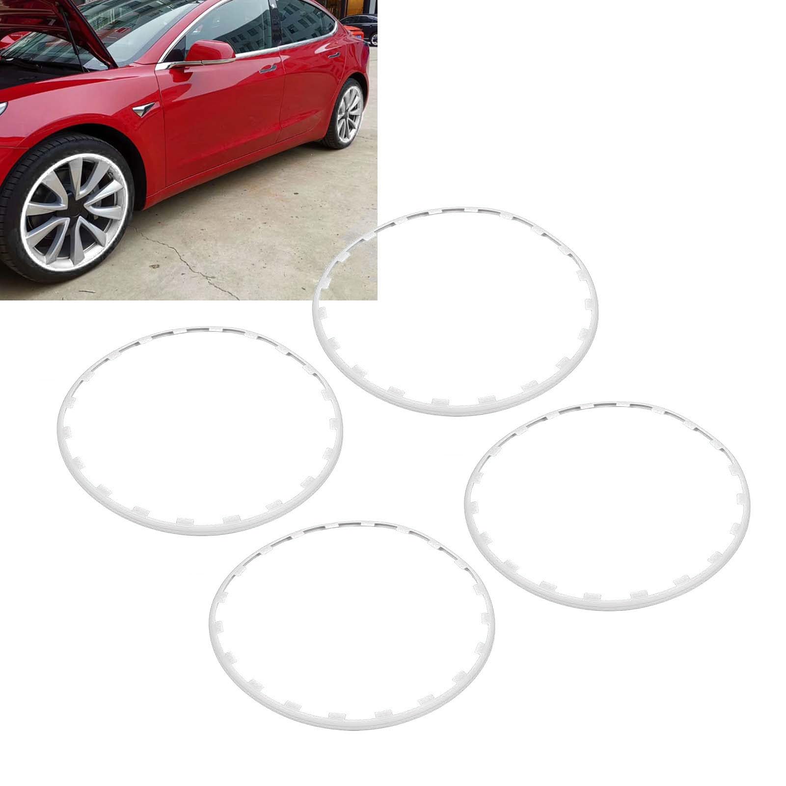 Fabater Lot de 4 Protecteurs de Jantes de Voiture, 20 Pouces, Anneau de Protection Contre Les éruptions Cutanées, Accessoires de Garniture de Bord de Roue, pour Modèle Y