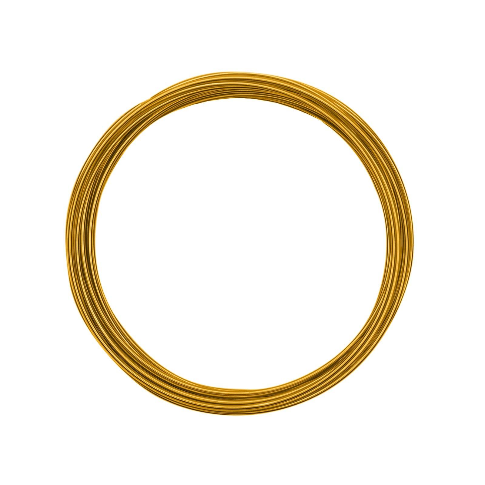 Vaessen Creative Aluminium Craft Wire 16.4 ft (5 m) x 0.06" (1.5 mm) Gold - Flexible Metallic Wire for Crafting, Flower Arranging, Jewellery Making and Modelling