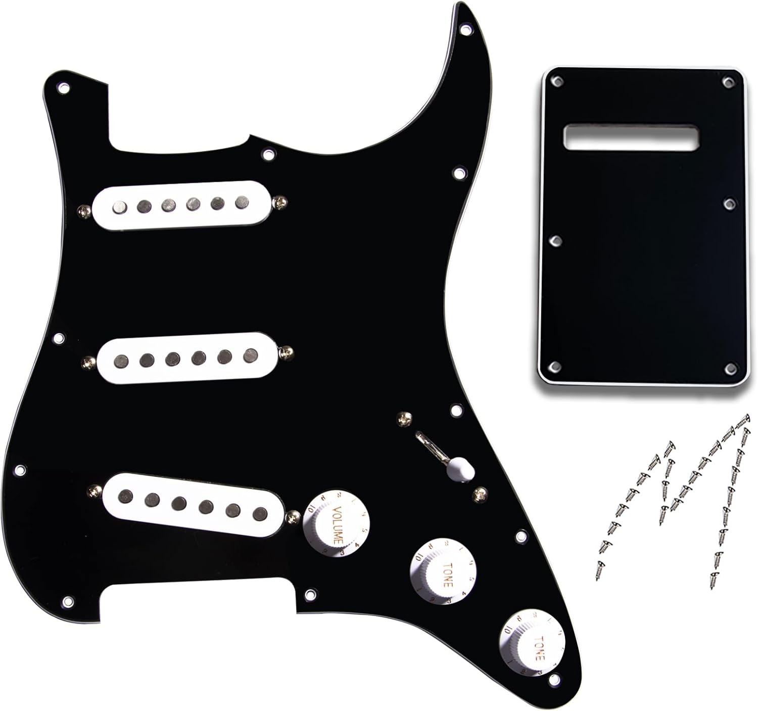 MOSTLEY Prewired Electric Guitar Pickguards with Modern Tone Single Coil SSS Pickups