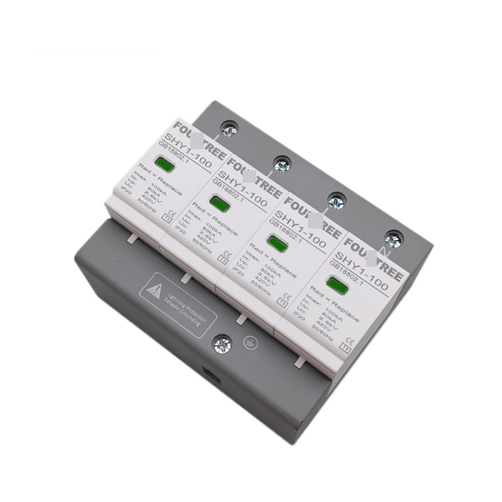 Dispositivo di arresto SPD AC 3P+N 40 ~ 80KA 60KA ~ 100KA dispositivo di protezione contro le sovratensioni 385 V 420 V protezione contro i fulmini casa protezione a bassa tensione (colore: 4P 385 V