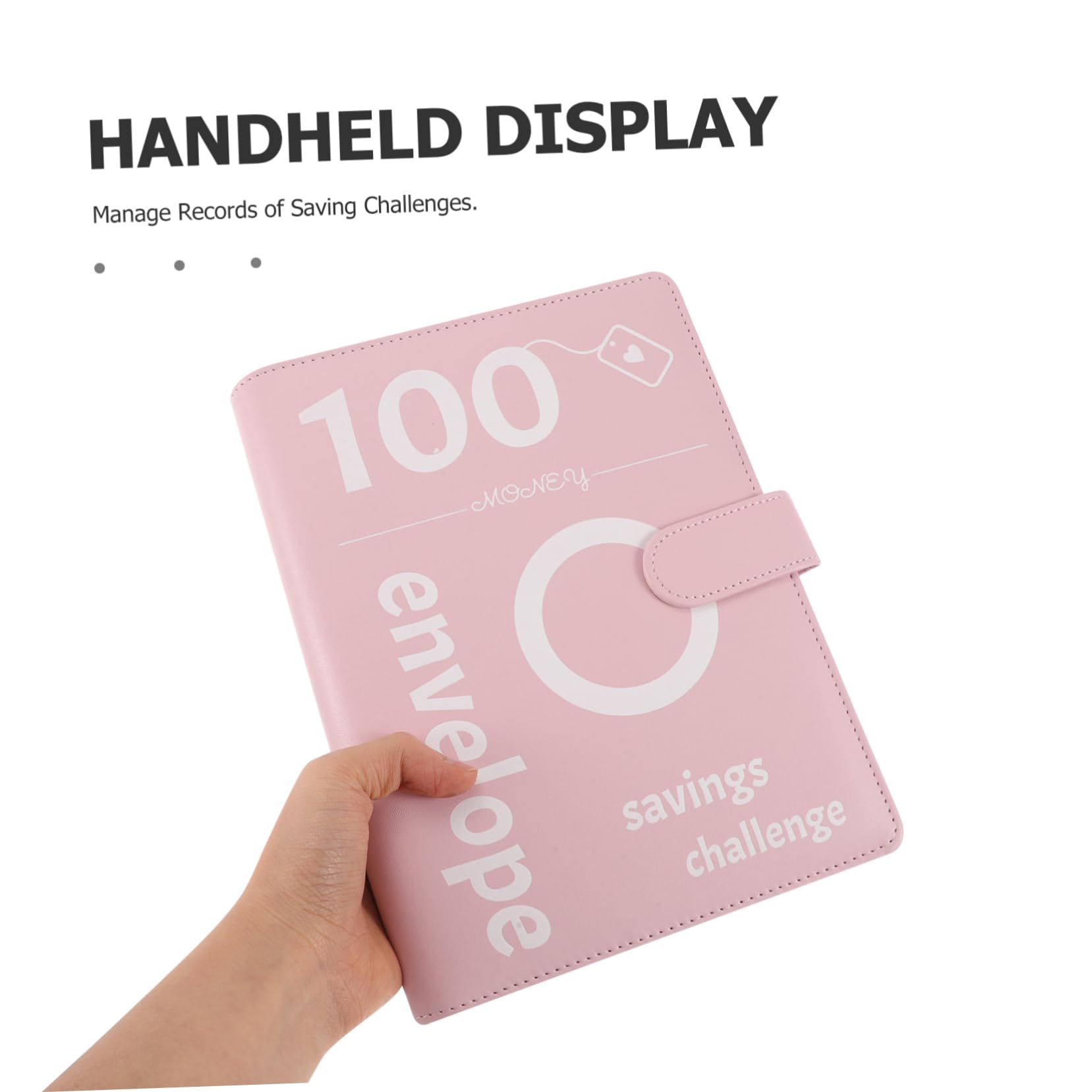 Quaderno ad Anelli Challenge Risparmio Denaro 4 Set Pu | Buste Trasparenti per Contanti, Accessori in Plastico e Metallo, Design Elegante per Coppie