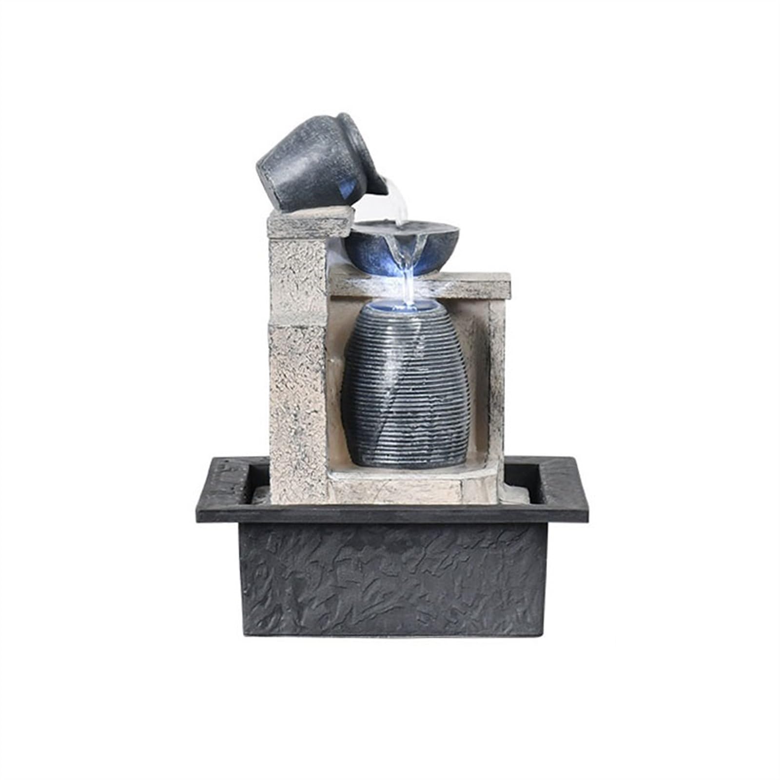 Rilassante Tavolo da tè con ornamenti di acqua corrente, paesaggio circolante, scrivania, attrazione ricchezza, apertura dell'ufficio, donazione piccola