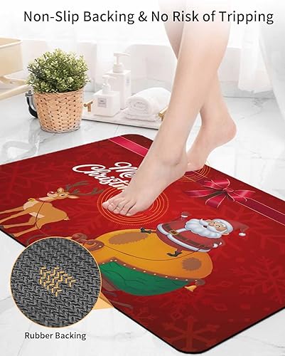 Miniatura 5 de Tapete de baño de Navidad para bañera, antideslizante, de secado rápido y absorbente, tierra de diatomeas, fregadero de cocina, ducha, tapete
