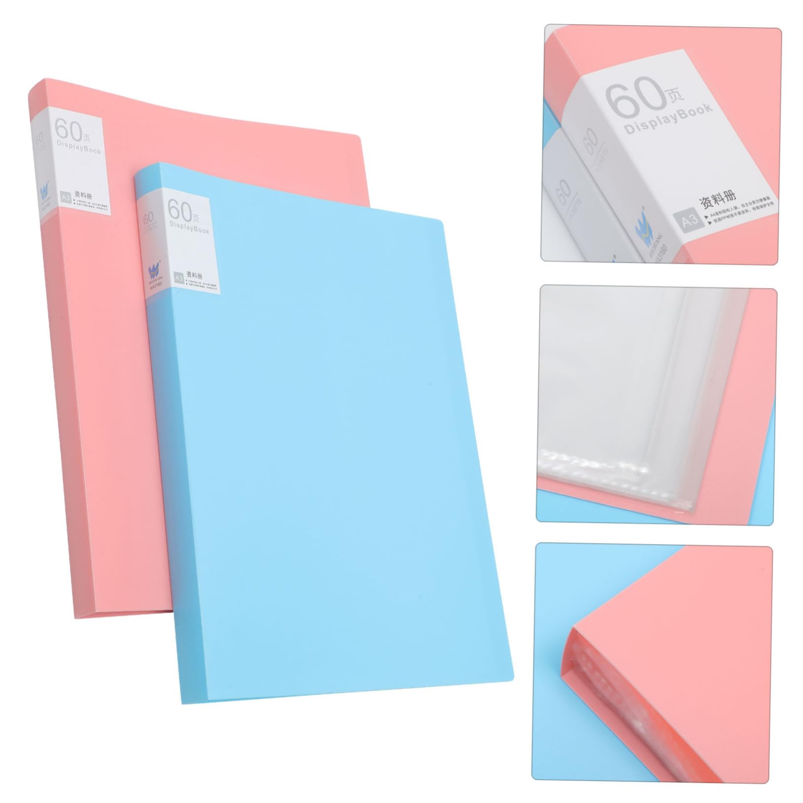 2 Stück Fächermappe mit Seiten Großer Kapazität Ordner für Kunstwerke und Dokumente Papier Organizer für Malerei Zeichnungen Poster Fotos Vielseitige Aufbewahrung für Schule und