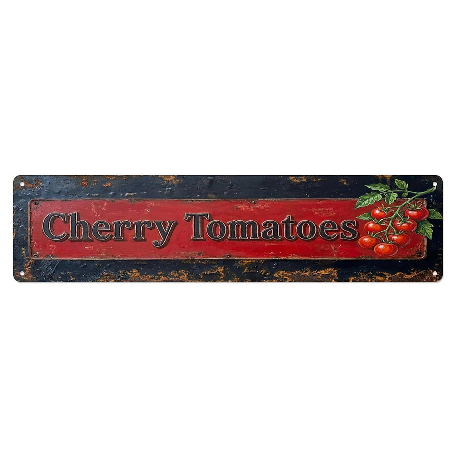 Vintage Cherry Tomatoes Sweet Farmhouse Metal Tin Sign