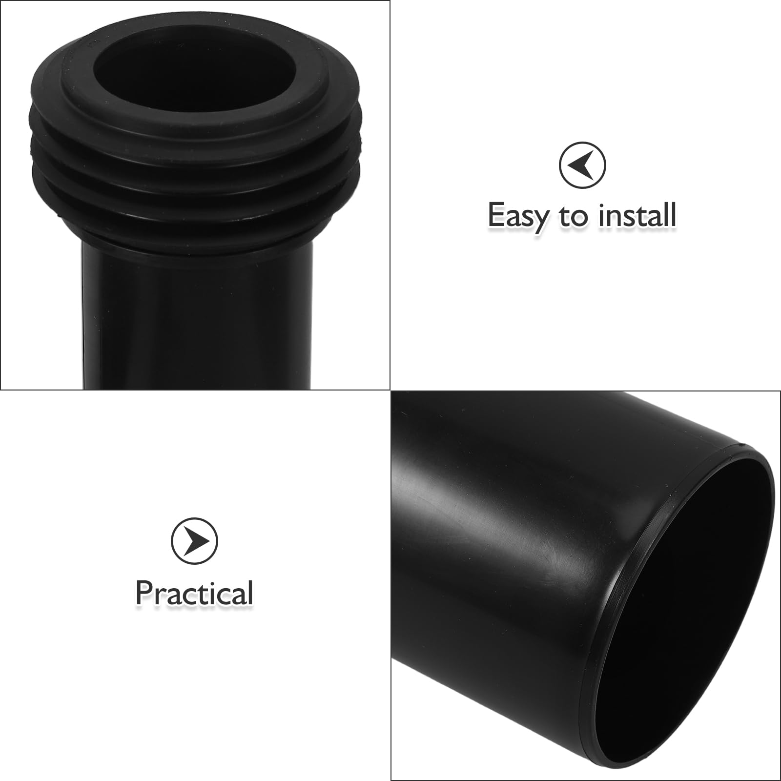 Tubo di Drenaggio per Cassetta Wc Montato a Parete in Plastica Nera Installazione Salvaspazio per Bagno, Parte per Serbatoio Water