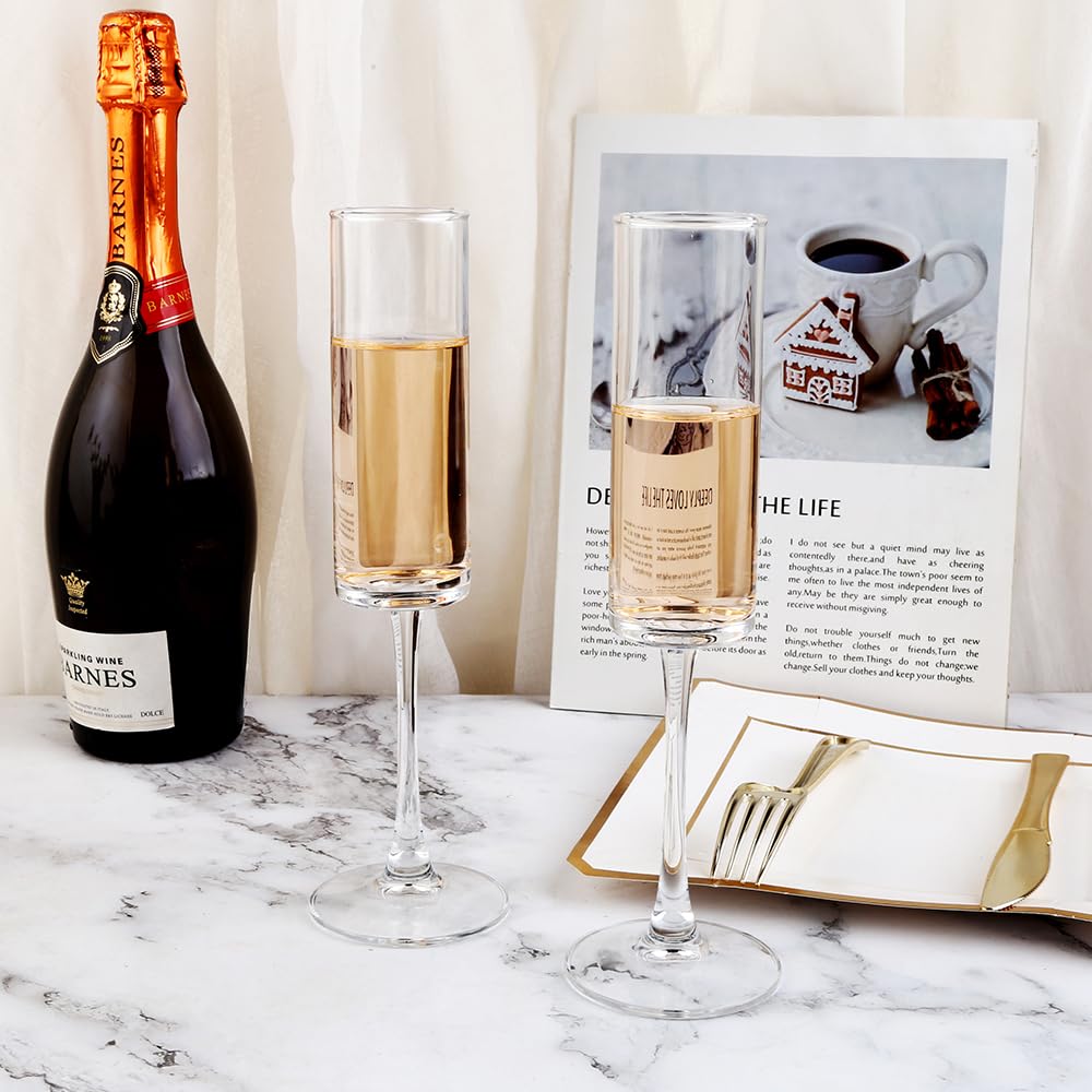 Elegant Champagne Flutes Set of 2 -5 Elegant Champagne Flutes Set of 2 -5