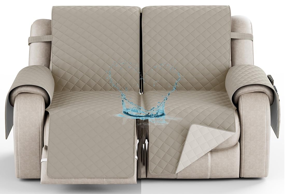 Funda para Sillón Reclinable Sillones Individuales Sillon Relax 1 Plaza Sofa Cover de Reclinable, Fundas Cojín Impermeables Para Mascotas, Reclinables Proteger Los Muebles Derrames Agua(2128,2 SEATER