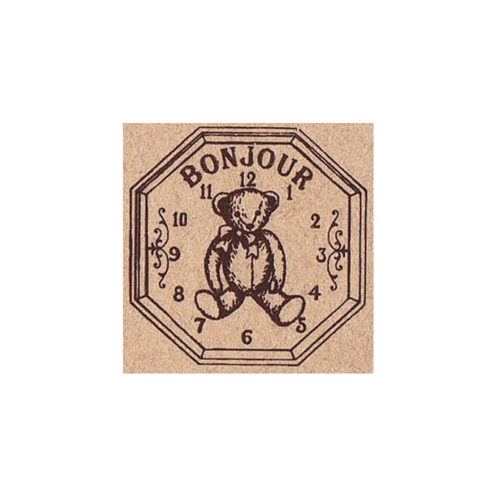Tokyo antique stamp clock teddy bear B3030T-B