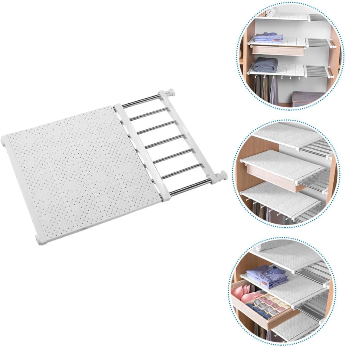 1pc Wardrobe Layered Divider Storage Rack Punch White High Material Easy Installation for Clothes Organization