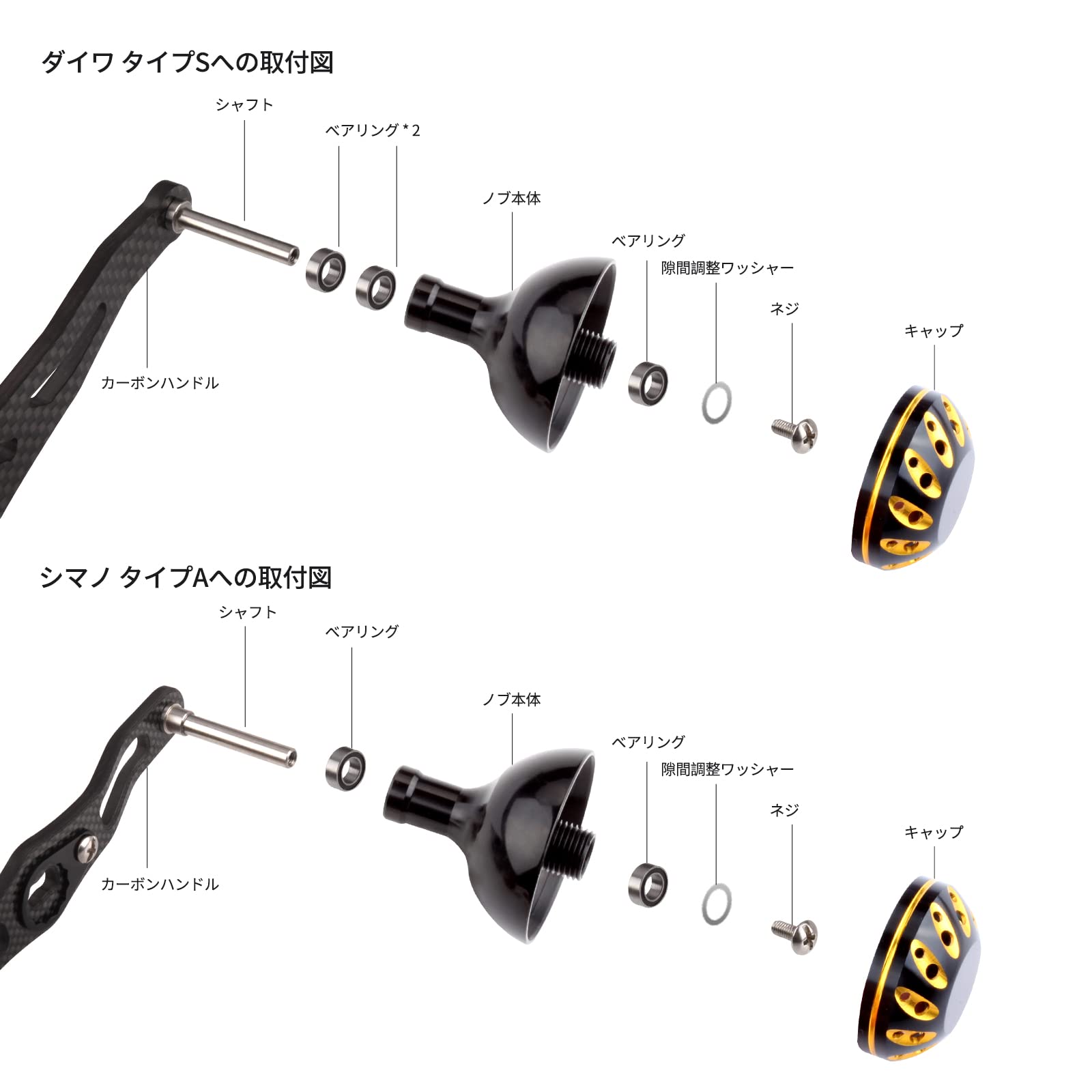 Amazon | ルークパワー リール ハンドル ノブ シマノ ダイワ