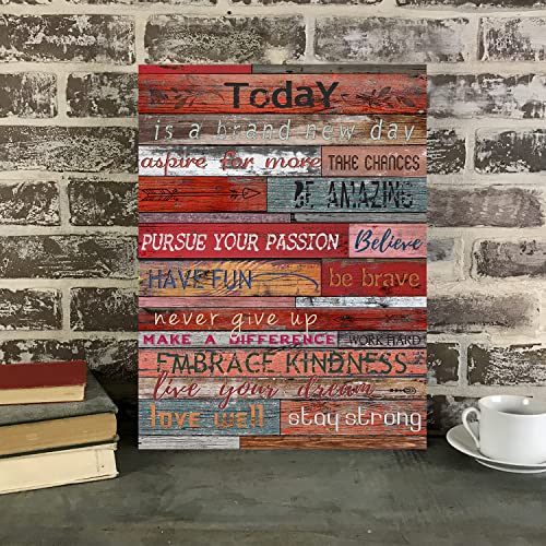 WOWGOOMO Red Inspirational Wall Art Motivational Poster Wall Décor Framed Positive Motto Picture Painting for Home Office School Dorm Modern Canvas Prints Inspirational Gifts for Women Teens 12x16inch