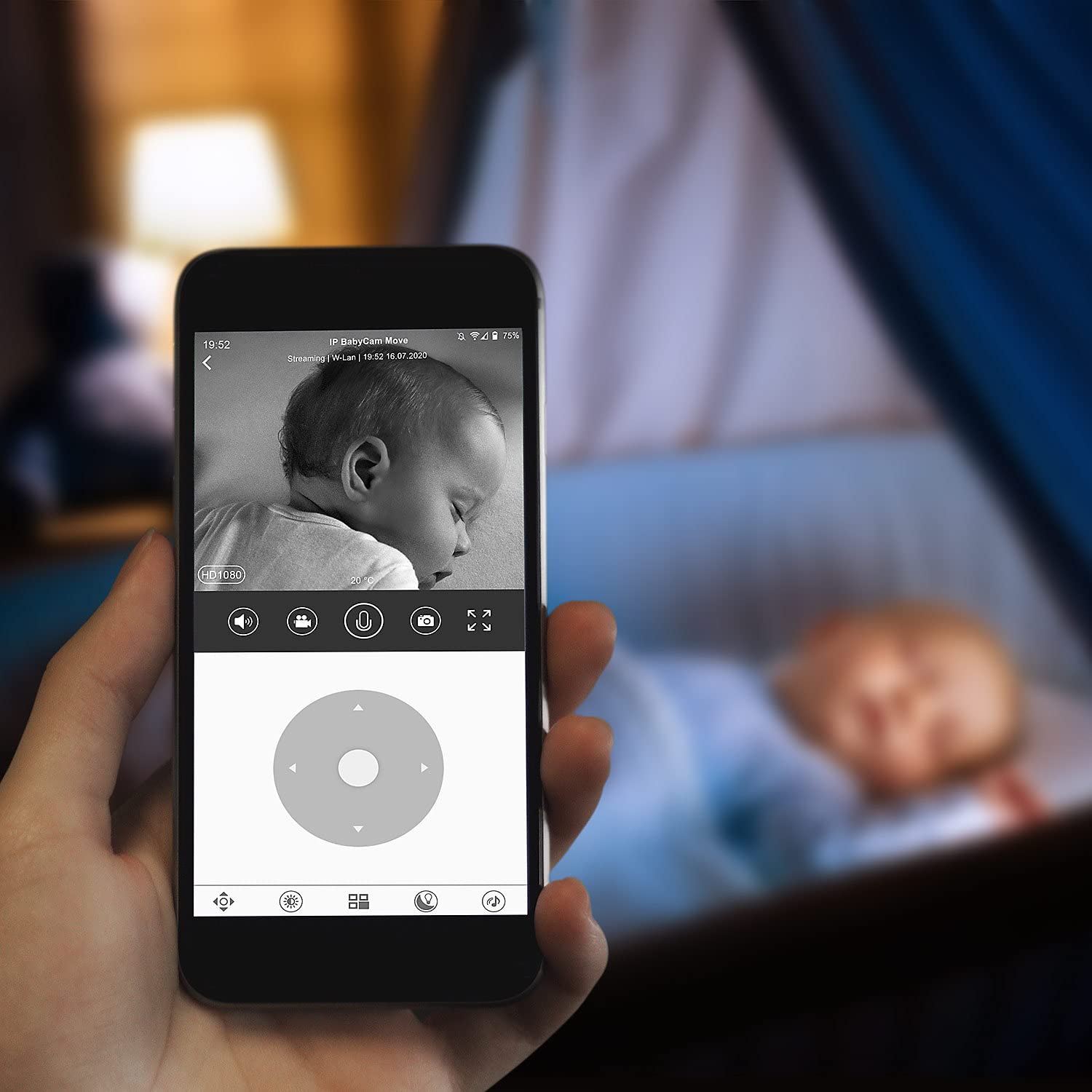 Reer, IP BabyCam Move sprawi, że Twój smartfon stanie się wideoelektroniczną elektroniczną zdalnie sterowaną 330°, możliwość zapisywania danych w Niemczech 80310, biały