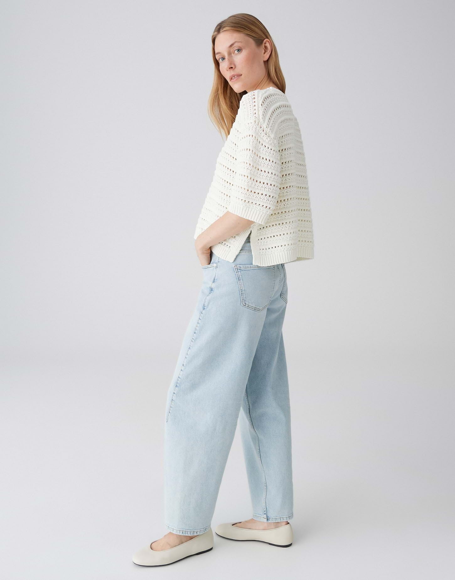 OPUS Damen Pullover | Kurzarmpullover aus nachhaltigem BCI Cotton Mix