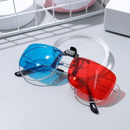 Miniatura 5 de Artibetter Anaglifo 3D con clip rojo y azul para películas, TV, juegos, ajuste universal, lentes de sol ligeros de 022 onzas, no necesita marco,