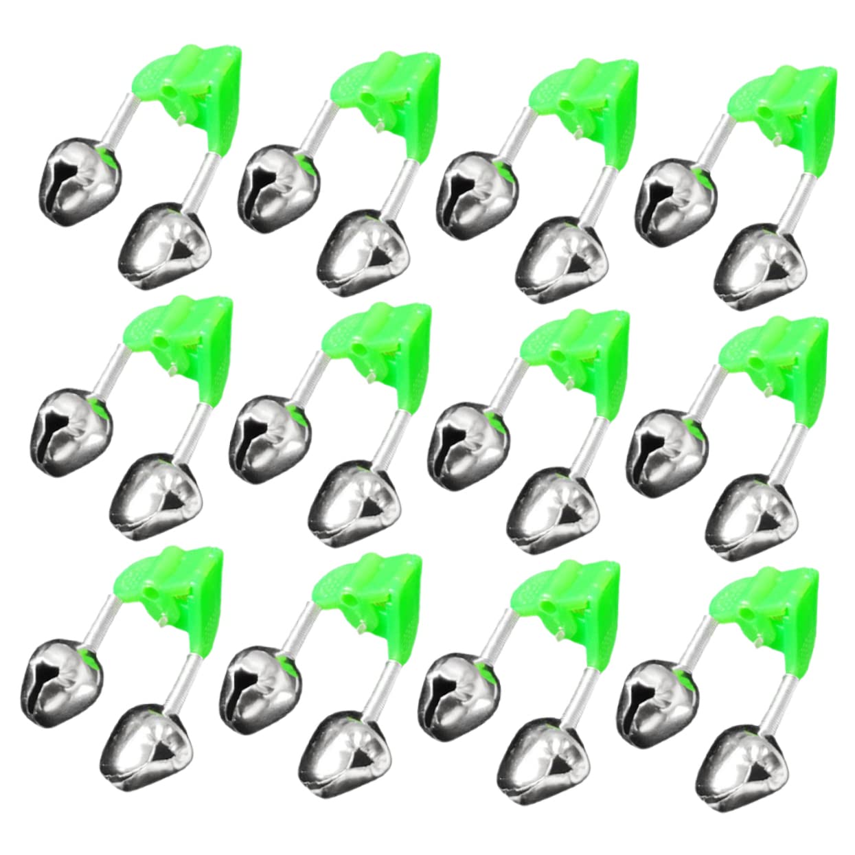 VANZACK 30Pcs Night Fishing Twin Bells Sound Alert Indicators for Fishing Rods Durable and Material Supplies