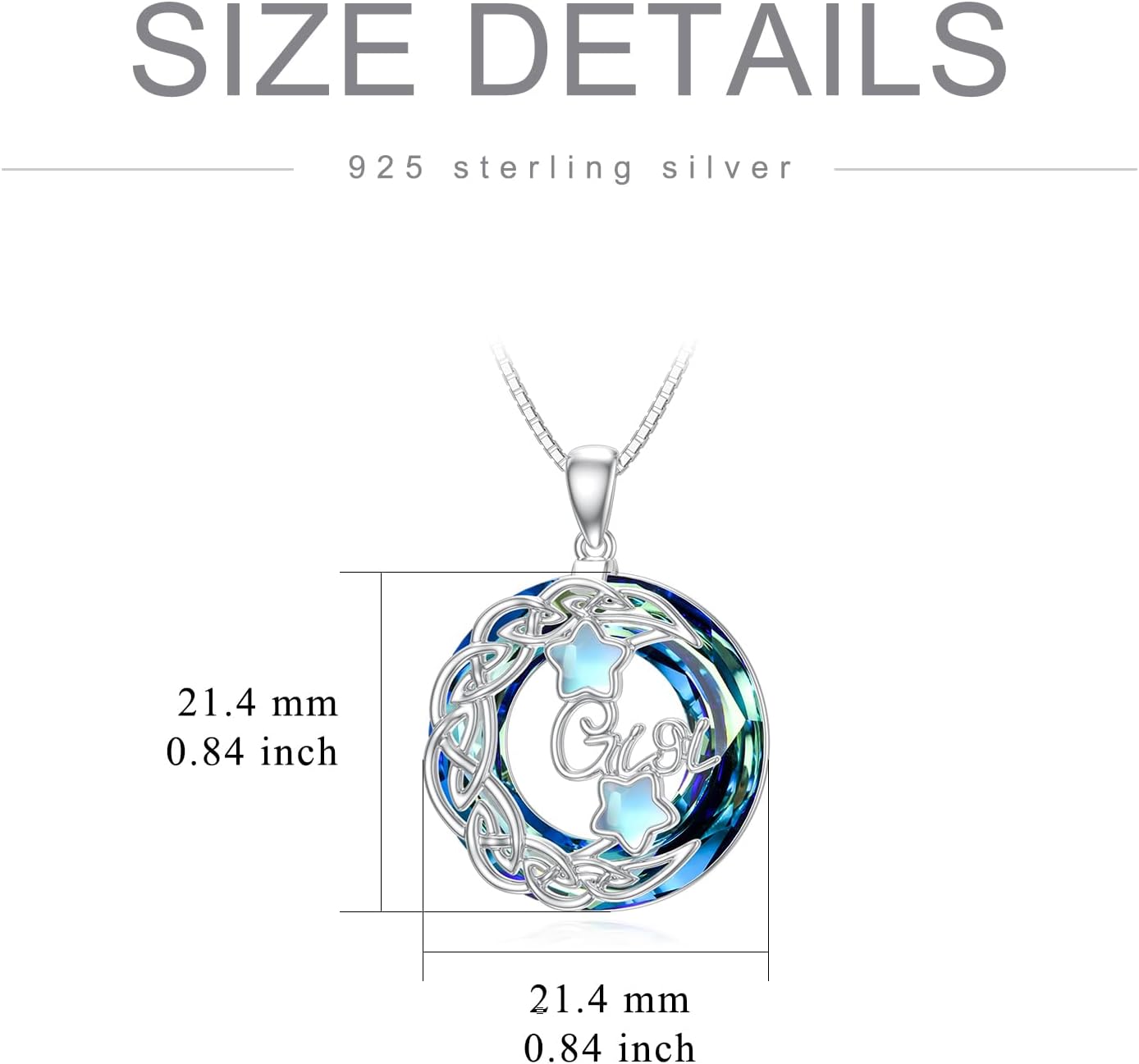 ROMANTICWORK Mother's Day Gifts for Mom 925 Sterling Silver Crystal Moonstone Gigi/Nana/Mom/Grandma Pendant Birthday Necklace Valentine's Day Birthday Gifts Jewelry for Women