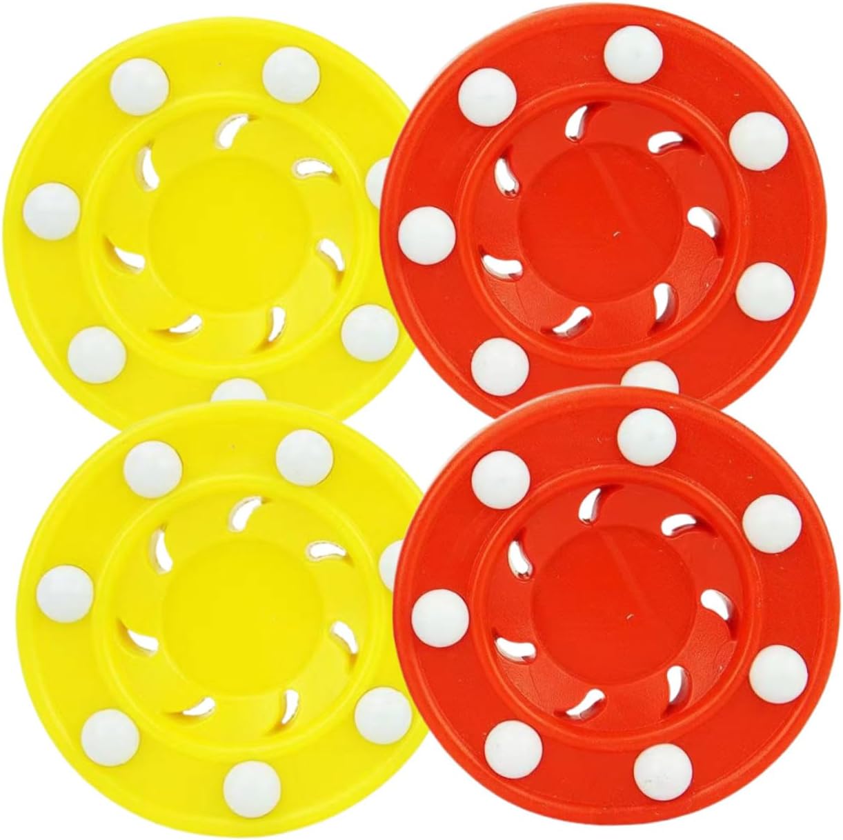 Mipcase 4Pcs Plastic Ice Hockey Pucks for Training Small Hockey Accessories Enhanced Stickhandling Skills for Street and Practice