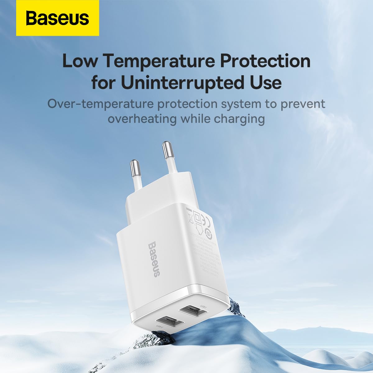 Baseus Travel Charger Kompaktowa ładowarka ścienna U+U, 10,5W EU White (CCXJ0