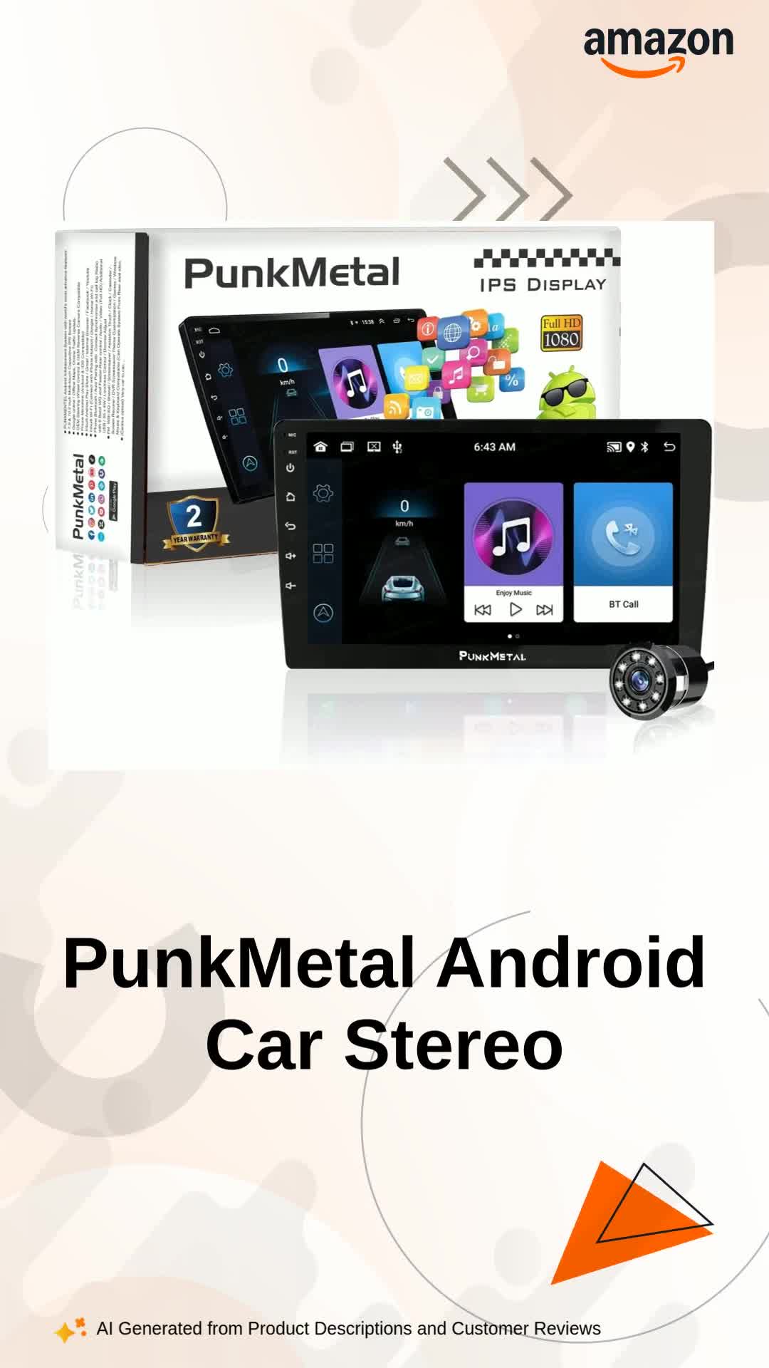 PunkMetal 9 Inch Android (2GB/32GB) with Rear View Camera Car