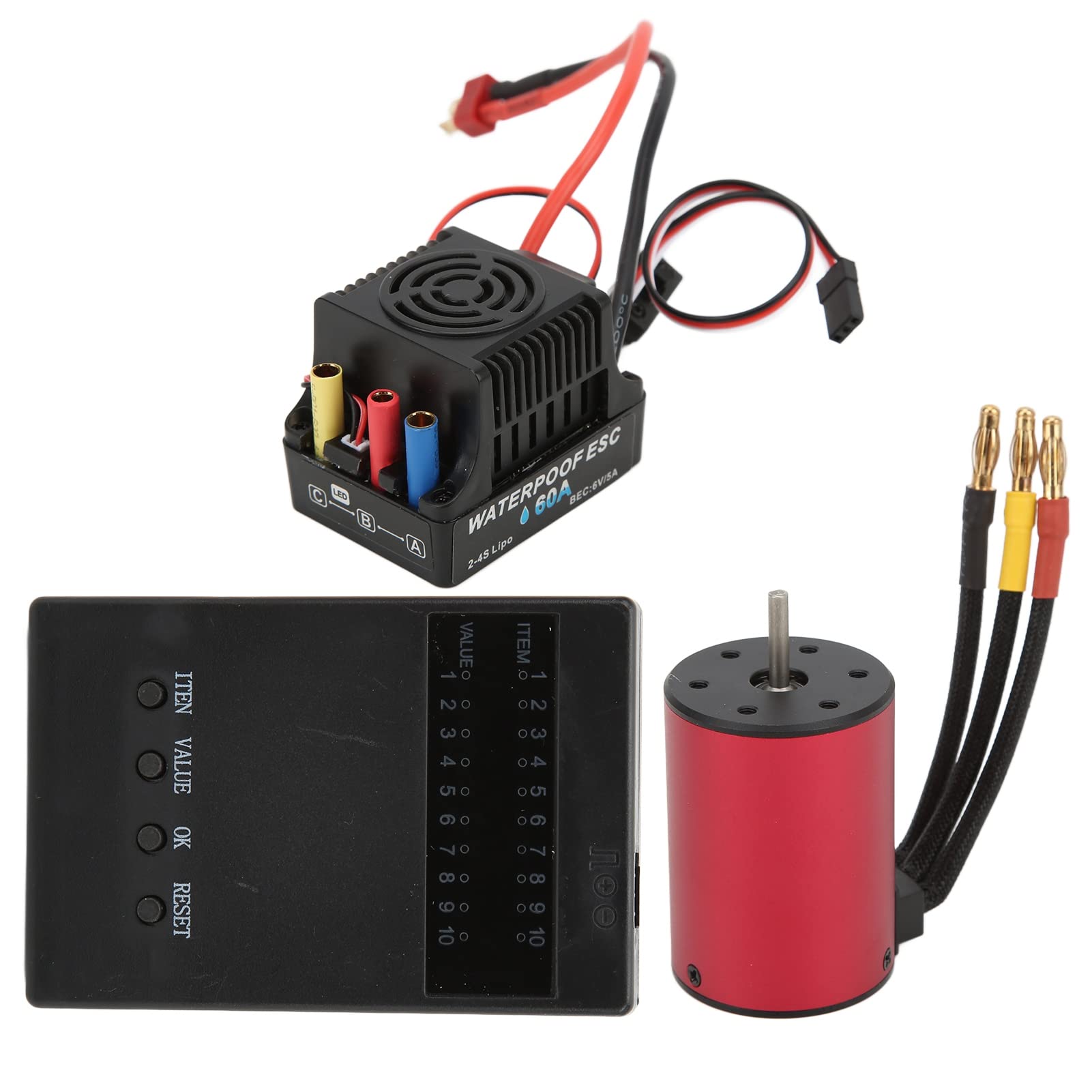 Yctze Wysokowydajny Zestaw ESC Silnika 5200KV do Samochodów RC/10 z kartą Programatora i aluminiową obudową