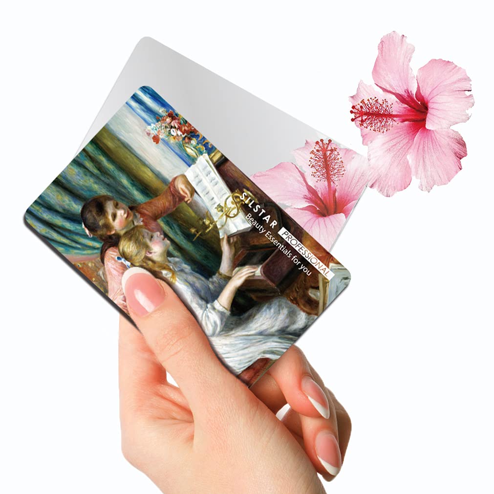 SILSTAR PROFESSIONALCompact Card Mirror, Vanity Mirror Small for Wallet Case, Travel Purse, Handheld Compact Pocket Mirror_Auguste Renoir_Two Young Girls at The Piano 138